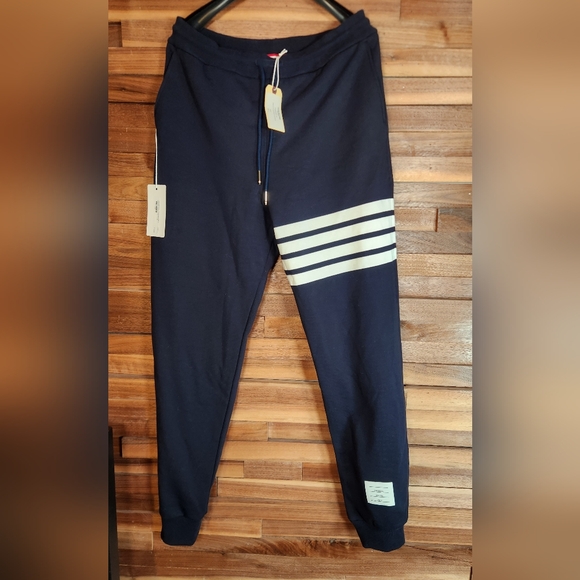Thom BrowneMen's Classic Drawstring Sweatpants with Stripe Details